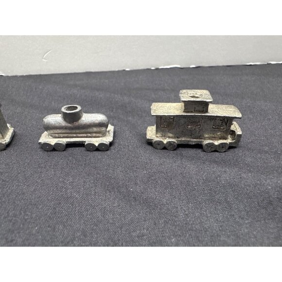 Vintage Metzke 1984 Pewter Miniature Train Set 6-Piece Decorative Collectible Bi - Picture 4 of 10